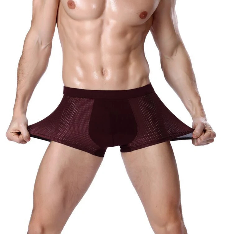 Custom Logo Mesh Boxer for Men Underwear