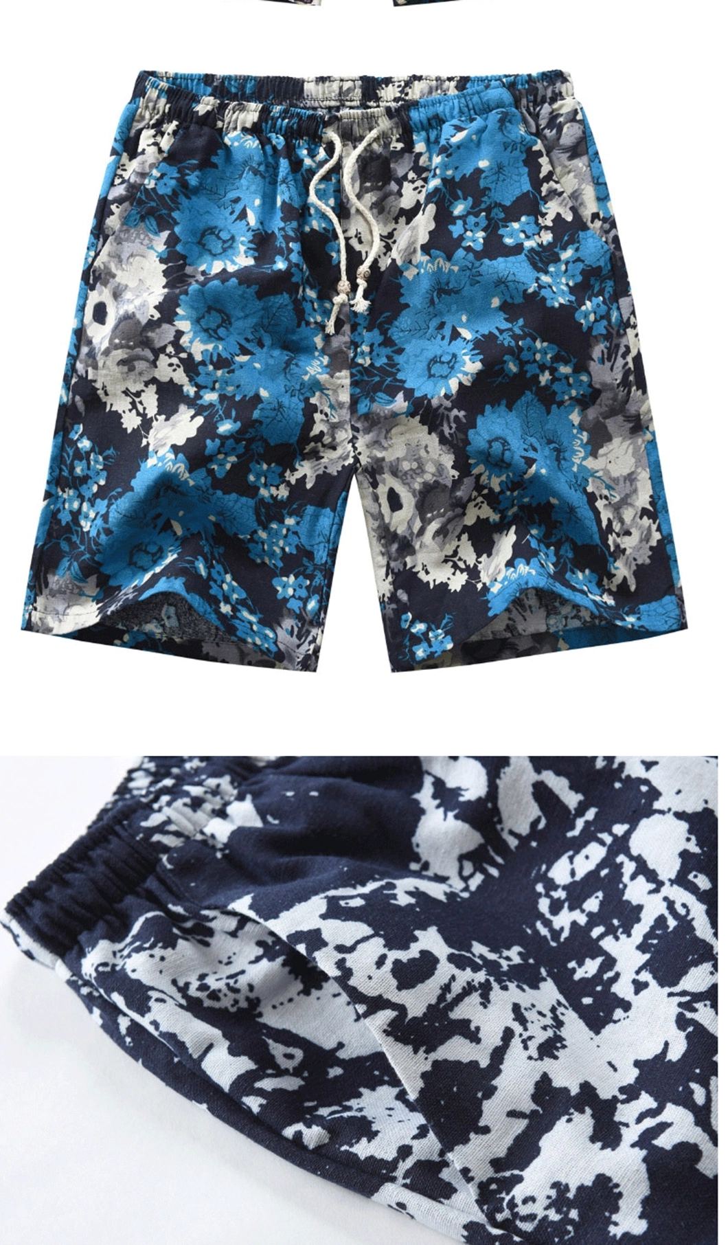 Men Blue Casual Short Pants Male Breathable Swim Beach Shorts Trunks