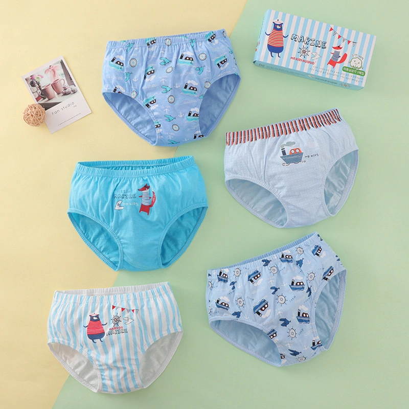 Pure Cotton Cute Pattern Baby Shorts Boys Square Elastic Leggings Children&prime; S Underwear