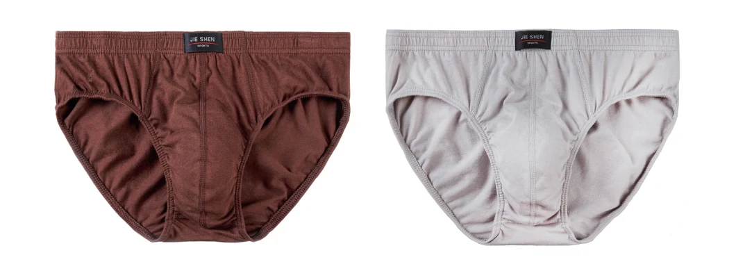 Plus Size Underwear Solid Color Pure Cotton Breathable Men Briefs