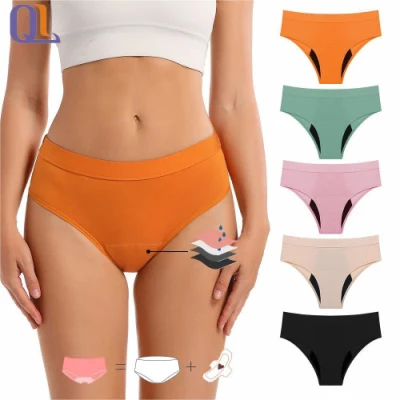 Reusable Low Sexy Women Menstrual Panties Absorbent Lining Physiological Underwear